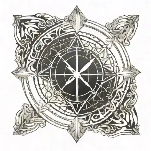sand clock tattoo design idea