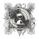 sand clock tattoo design idea