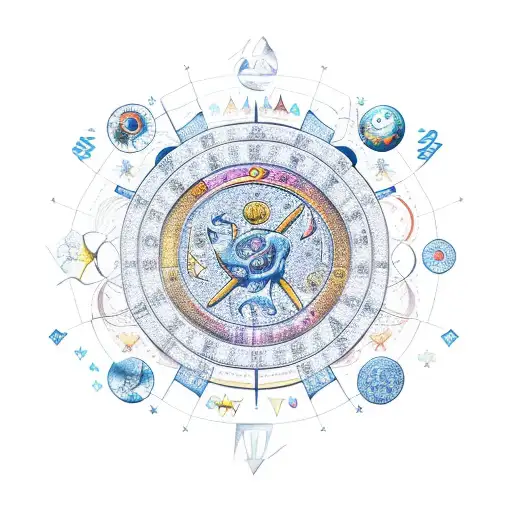 Zodiac constellation of Leo surrounded by celestial elements tattoo design idea