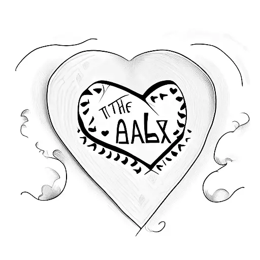 heart with the names Caleb and Alex on it  tattoo design idea