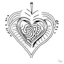 heart with the names Caleb and Alex on it  tattoo design idea