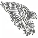falcons logo with the nfl logo incorporated tattoo design idea
