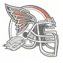 falcons logo with the nfl logo incorporated tattoo design idea