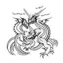 Dragon and knight  tattoo design idea