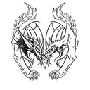 Dragon and knight  tattoo design idea