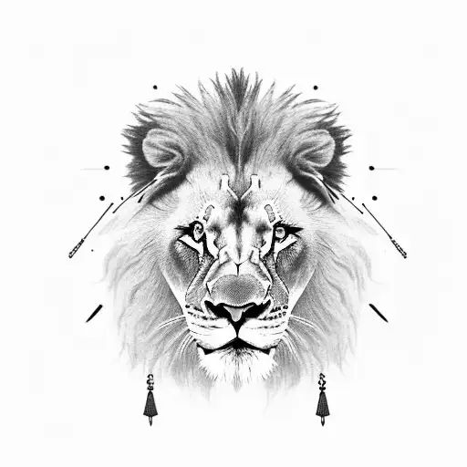 lion with scar tattoo design idea