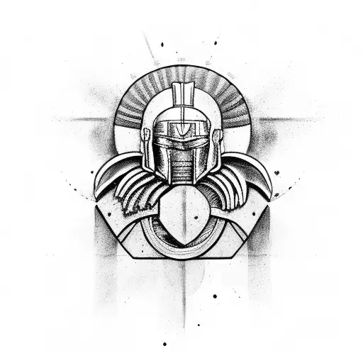 Sketch Spartan Tattoo Idea - BlackInk AI