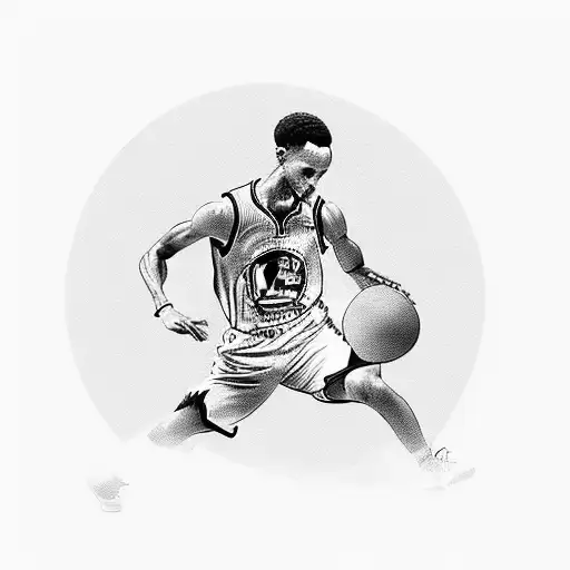 stephen curry shooting silhouette tattoo design idea
