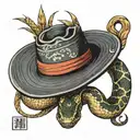 snake and straw hat  tattoo design idea