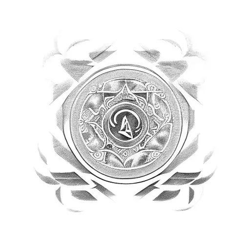 Ancient symbol of protection and strength tattoo design idea