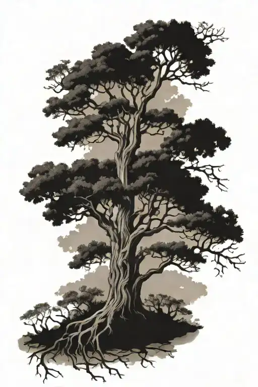 tree of live oak tree tattoo design idea