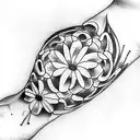 knee flower tattoo design idea