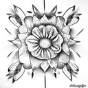 knee flower tattoo design idea