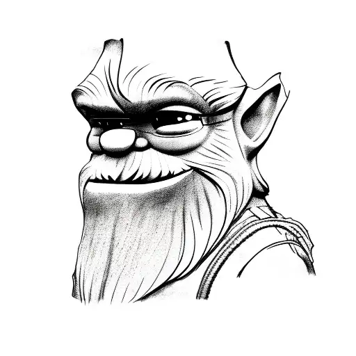 gnome, bigfoot tattoo design idea