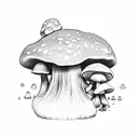 mushroom, gnome, bigfoot tattoo design idea