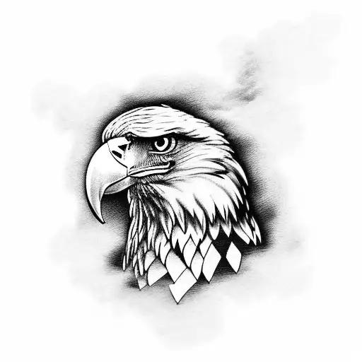 Eagle carrying a fire hose tattoo design idea