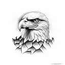 Eagle carrying a fire hose tattoo design idea