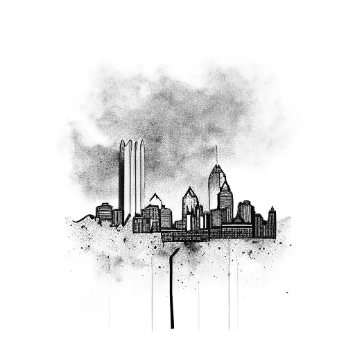 pittsburgh skyline tattoo design idea