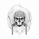 lineman in a skull tattoo design idea
