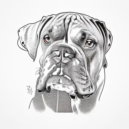 a boxer dog tattoo design idea