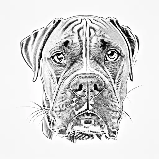 a boxer dog tattoo design idea