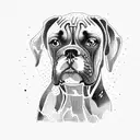 a boxer dog tattoo design idea