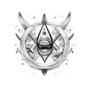 Combine a drum set and a shark in a unique and dynamic way tattoo design idea