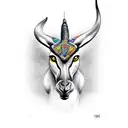 modern Wing incorporating modern tech, music and a springbok  tattoo design idea