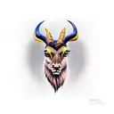 modern Wing incorporating modern tech, music and a springbok  tattoo design idea