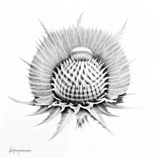 thistle tattoo design idea