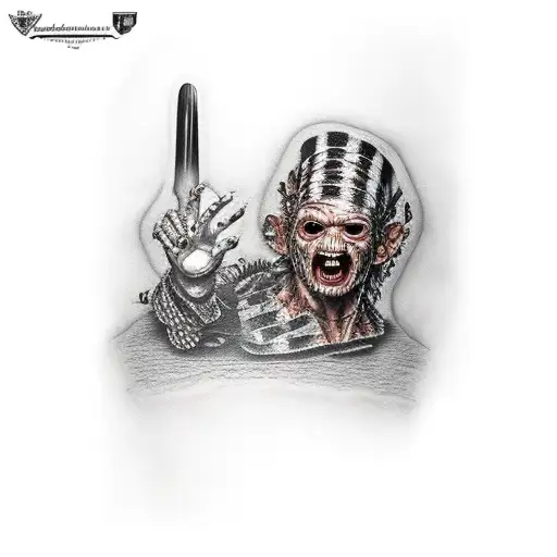 freddy kruger long sleeve tattoo design idea