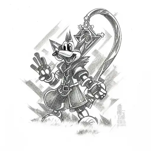 kingdom hearts keyblade tattoo design idea