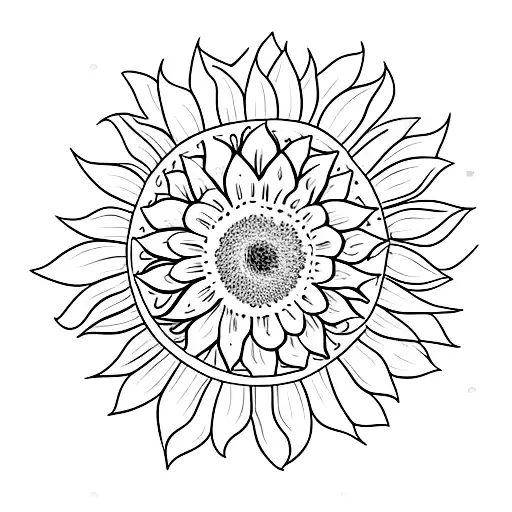sunflower, holly, chrysanthemum, daisy, daffodil tattoo design idea