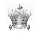 5 point crown tattoo design idea