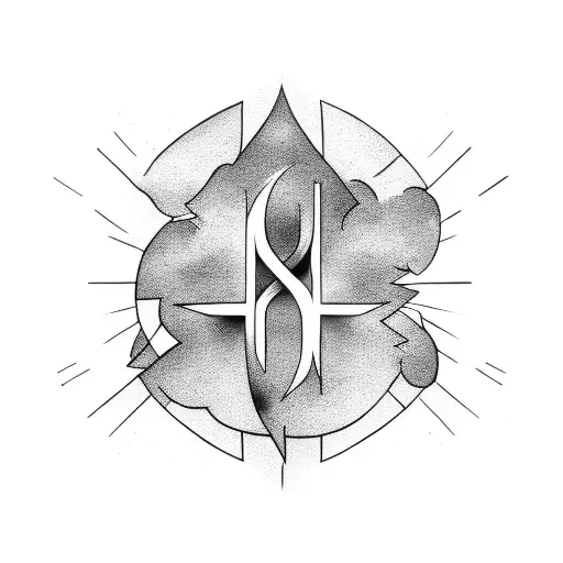 Negative space Cross tattoo design idea