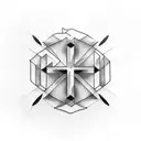 Negative space Cross tattoo design idea