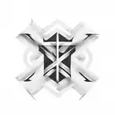 Negative space Cross tattoo design idea