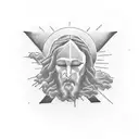 Negative space jesus Cross tattoo design idea