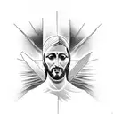 Negative space jesus Cross tattoo design idea