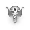 Negative space jesus Cross tattoo design idea