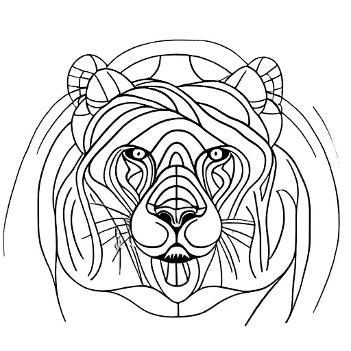 A surreal design of a mother transforming into a protective lioness, symbolizing maternal love tattoo design idea