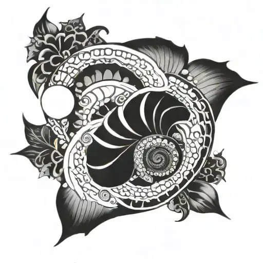 fibonacci spiral tattoo design idea