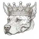 pitbull skull wearing a crown tattoo design idea