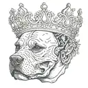 pitbull skull wearing a crown tattoo design idea
