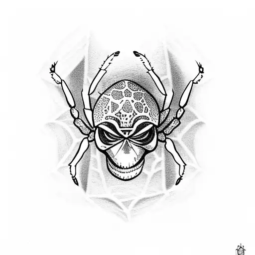 Spider with skulls tattoo design idea