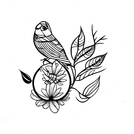 canary bird tattoo design idea