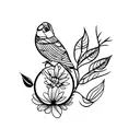 canary bird tattoo design idea