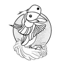 canary bird tattoo design idea