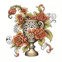 trad vase broken tattoo design idea