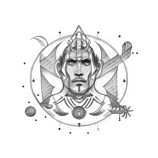 libra zodiac man tattoo design idea